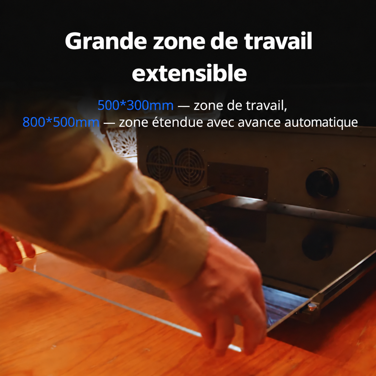 500 × 300 mm ou 800 × 500 mm avec R7